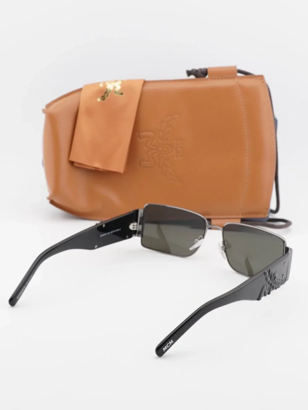 MCM MW0012 12A Rectangle Sunglasses – Dark Ruthenium / Dark Grey